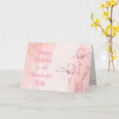 アイリスガーデンフラワーピンク誕生日特別妻 カード (黄色い花)