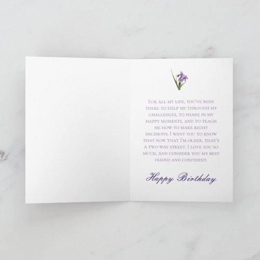 アイリスガーデンマザー誕生日 カード (内部)