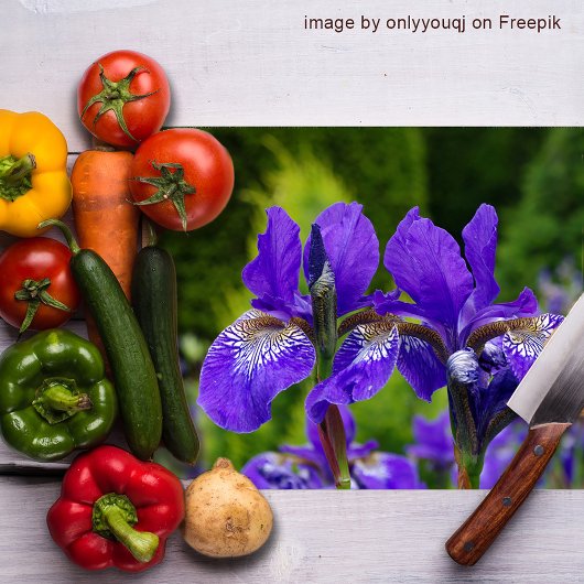 アイリスシビリカ花の写真 カッティングボード