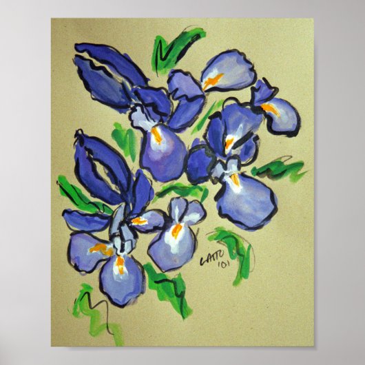 アイリスダンス抽象芸術絵画のアートポスタープリント ポスター (正面)