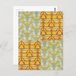 アイリスドラゴンフライ蝶アールヌーボー ポストカード