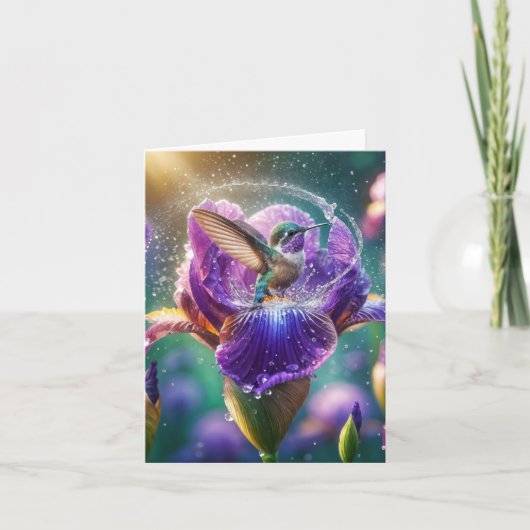 アイリスノートカードに入れるハミングバード カード (正面)