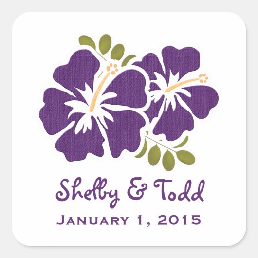 アイリスハイビスカスフェイスラベルシール スクエアシール (正面)