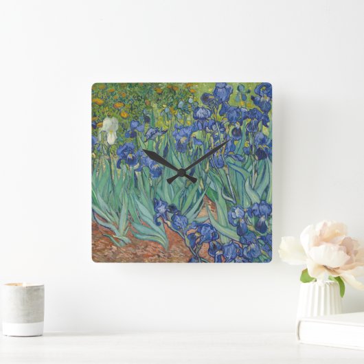 アイリスバイビンセント・ヴァン・ゴッホ スクエア壁時計 (ホーム)