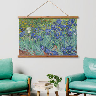 アイリスバンゴッホヴィンテージフローラアートフラワー絵画ズ 吊り下げ型タペストリー