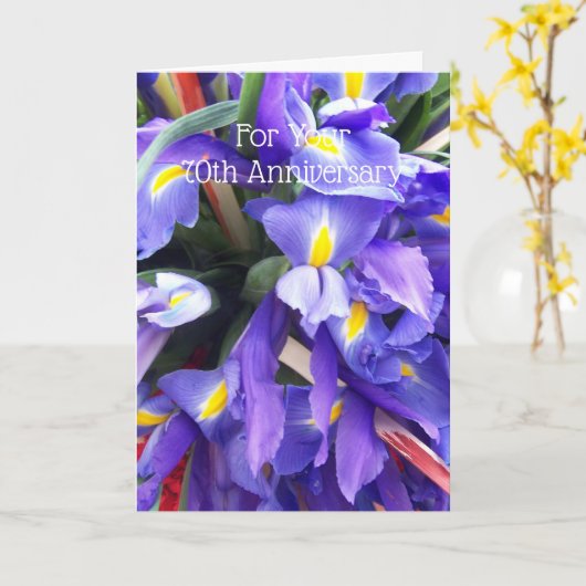 アイリスパーソナライズされたズ70結婚周年 カード (黄色い花)