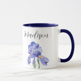 アイリスパーソナライズされたフラワーネームmug (スタイル：マディソン) マグカップ
