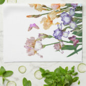 アイリスパープルバタフライピンクフローラ キッチンタオル (折り畳み)