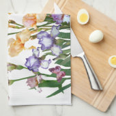 アイリスパープルバタフライピンクフローラ キッチンタオル (四つ折り)