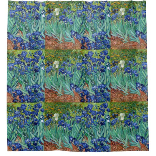 アイリスビンセントゴッホフラワーズファインアート絵画ズ シャワーカーテン (正面)