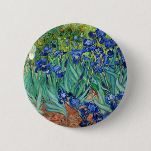 アイリスビンセントゴッホフローラ絵画ヴィンテージ 缶バッジ