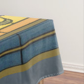 アイリスフラワーアールヌーボーステンドグラスブルー金ゴールド テーブルクロス (インサイチュ)