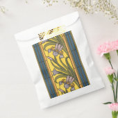 アイリスフラワーアールヌーボーステンドグラスブルー金ゴールド フェイバーバッグ (封をした状態)