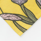 アイリスフラワーアールヌーボーステンドグラスブルー金ゴールド フリースブランケット (角)