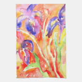アイリスフラワーウォーター絵を描カラー キッチンタオル (縦)
