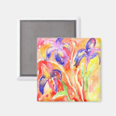 アイリスフラワーウォーター絵を描カラー マグネット (正面/裏面)