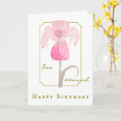 アイリスフラワーウォーター色植物性誕生日カード カード (黄色い花)