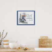 アイリスフラワースケッチ勇気付けられる「Be Yourself」 ポスター (キッチン)