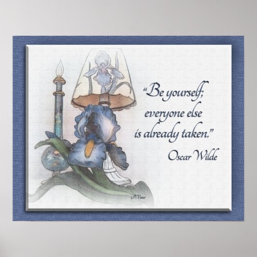 アイリスフラワースケッチ勇気付けられる「Be Yourself」 ポスター (正面)