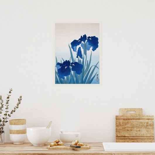 アイリスフラワーズオラコソンヴィンテージ日本のプリント ポスター (キッチン)