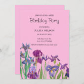 アイリスフラワーズバースデーパーティー 招待状 (正面/裏面)