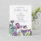 アイリスフラワーズバースデーパーティー 箔招待状 (立ち正面)