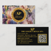 *~*アイリスフラワーズフローラグリッター金ゴールド名刺 名刺 (正面/裏面)