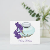 アイリスフラワーズボトル付き香水ハッピーバースデー ポストカード (スタンド正面)