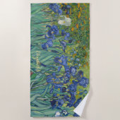 アイリスフラワーズ自然ヴィンセント・ヴァンゴッホヴィンテージアート ビーチタオル (正面)
