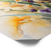 アイリスフラワーズ – フローラ水彩植物芸術 ポスター (角)