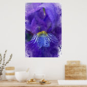 アイリスフラワーパープルウォーター ポスター (キッチン)