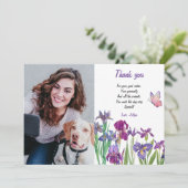 アイリスフラワーフォト誕生日 サンキューカード (スタンド正面)