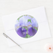 アイリスフラワーブライダルシャワークラシックラウンドステッカー ラウンドシール (封筒)