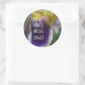 アイリスフラワーブライダルシャワークラシックラウンドステッカー ラウンドシール (バッグ)