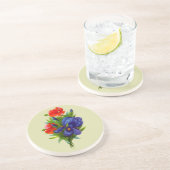 アイリスフラワーブーケヴィンテージアートコースター コースター (側面)