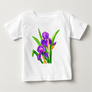 アイリスフラワーベビーTシャツアイリス ベビーTシャツ