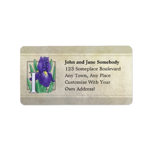 アイリスフラワーモノグラム ラベル (正面)