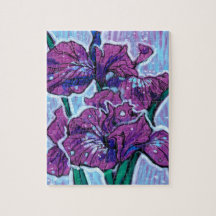 アイリスフラワー春の花絵画ズフローラの紫