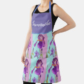 アイリスフローラシャビーシックパープルアクアターコイズ エプロン (インサイチュ)