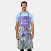 アイリスフローラシャビーシックパープルラベンダームームエプロン エプロン (着用した状態)