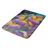 アイリスフローラ紫と金ゴールド青の葉緑 バスマット (アングル)