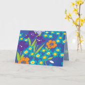 アイリスブルーのアイリスノートカード カード (黄色い花)