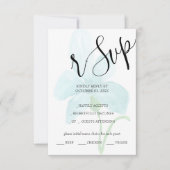 アイリスブルーフローラ水彩手色彩の鮮やか形 出欠カード (正面)