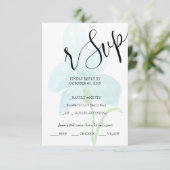 アイリスブルーフローラ水彩手色彩の鮮やか形 出欠カード (スタンド正面)