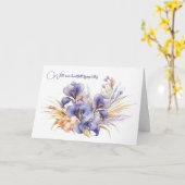 アイリスブーケ悔やみや弔慰 カード (黄色い花)