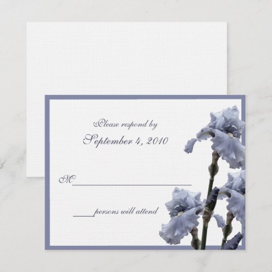 アイリスブーケ/青 出欠カード (正面/裏面)