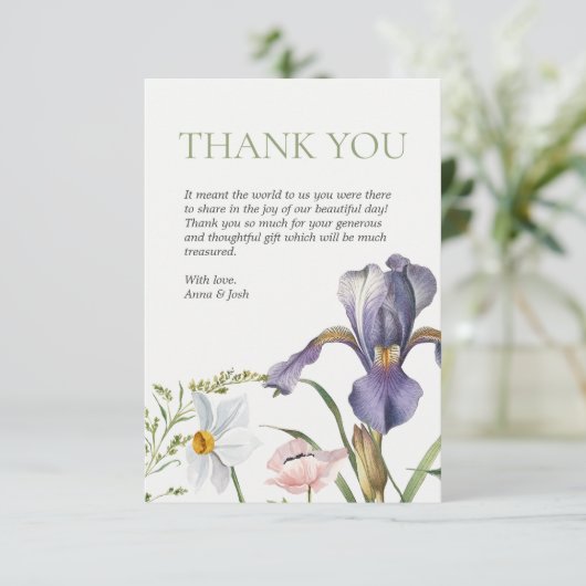 アイリスボタニカルラベンダーフローラ結婚赤面 サンキューカード (スタンド正面)