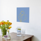 アイリスモダンフラワー春フローラスケッチ 箔ポスター (レイダウン (キッチン))