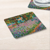 アイリスモネガーデンギヴェルニー花 スクエアペーパーコースター (アングル)