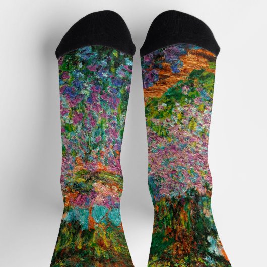 アイリスモネガーデンギヴェルニー花 ソックス (上部)